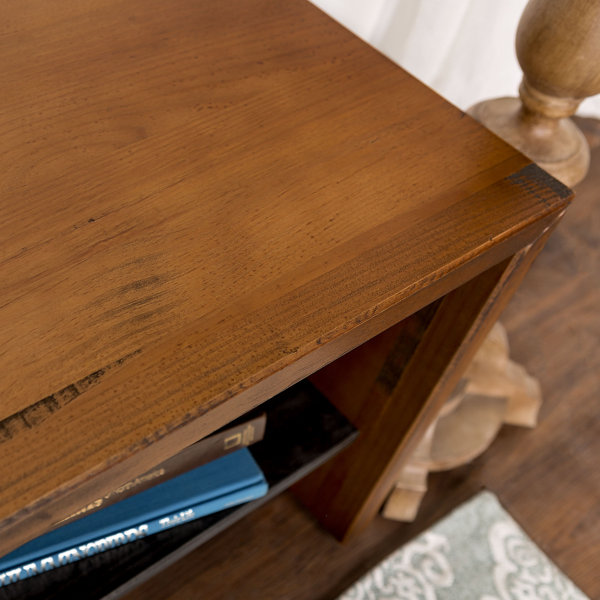 Loon Peak® Osterhoudt Solid Wood Shelves Storage Bench & Reviews Wayfair